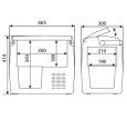 Autokülmik CDF18 Dometic mõõtmed